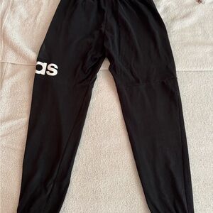 Adidas Black Tapered Sweatpants with Elastic Waistband